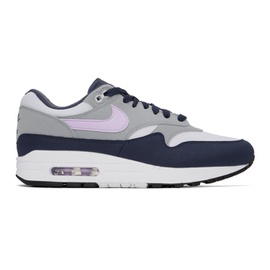 Nike White & Navy Air Max 1 Sneakers 241011M237127