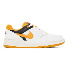 Nike White & Yellow Full Force Low Sneakers 241011M237141
