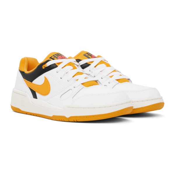 나이키 Nike White & Yellow Full Force Low Sneakers 241011M237141