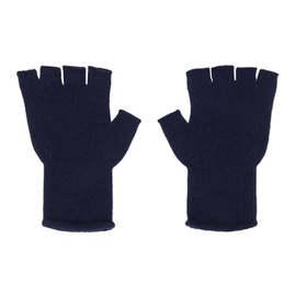 더 엘더 스테이츠먼 The Elder Statesman SSENSE Exclusive Navy Heavy Fingerless Gloves 241014M135002