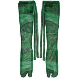 오토링거 Ottolinger SSENSE Exclusive Green Mesh Tabi Socks 241016F076000