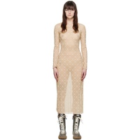 Marine Serre Beige Moonogram Midi Dress 241020F055000
