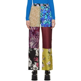 마린 세르 Marine Serre Multicolor Regenerated Scarves Trousers 241020F087001