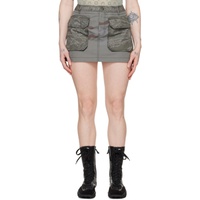 마린 세르 Marine Serre Gray Regenerated Camo Miniskirt 241020F090004