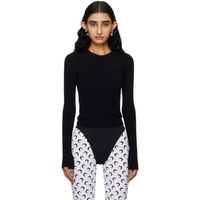 Marine Serre Black Rib Sweater 241020F096018