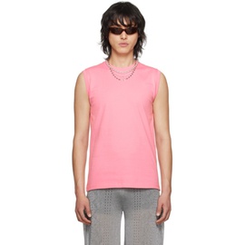 마린 세르 Marine Serre Pink Sleeveless T-Shirt 241020M214005