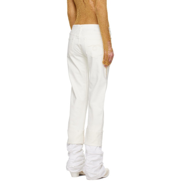  알썰틴 R13 White Cuffed Boy Jeans 241021F069000