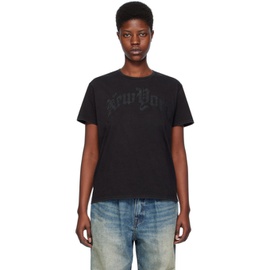 알썰틴 R13 Black New York Boy T-Shirt 241021F110000