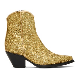 알썰틴 R13 Gold Skinny Ankle Cowboy Boots 241021F113002