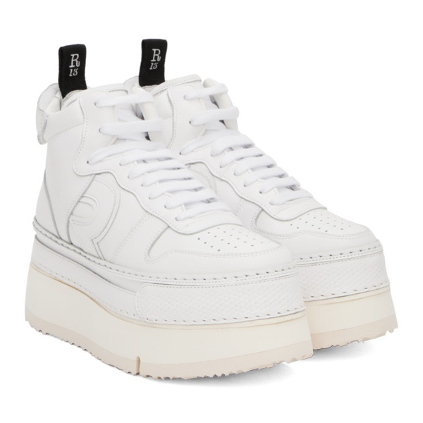  알썰틴 R13 White Riot Leather Sneakers 241021F127001