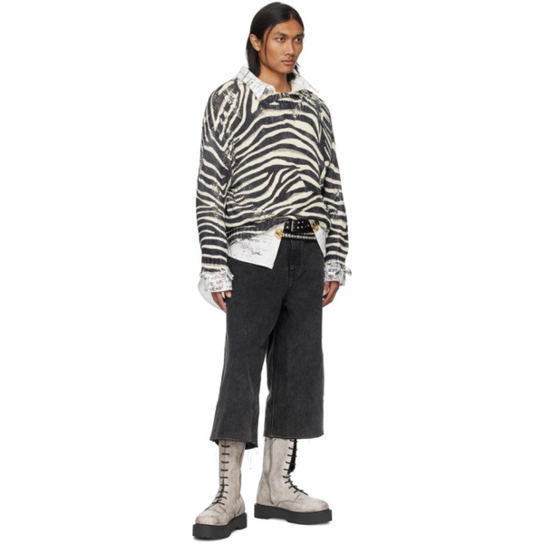  알썰틴 R13 Black & White Zebra Sweater 241021M201004