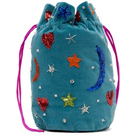 Caro 에디트 Editions Blue Mini Embellished Pouch 241039F045000