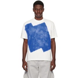 아더에러 ADER error White & Blue Significant Print T-Shirt 241039M213000