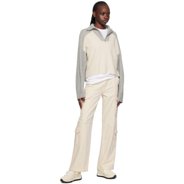 레그앤본 래그 앤 본 Rag & bone 오프화이트 Off-White & Gray Pierce Sweater 241055F100005