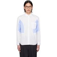 Comme des Garcons Homme Deux White & Blue Paneled Shirt 241058M192004