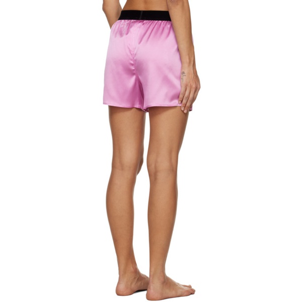 톰포드 톰포드 TOM FORD Pink Elasticized Pyjama Shorts 241076F088001