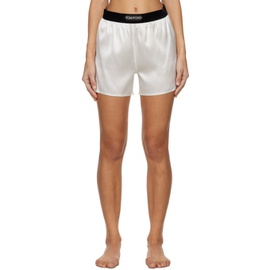 톰포드 TOM FORD 오프화이트 Off-White Elasticized Pyjama Shorts 241076F088002