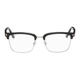 톰포드 TOM FORD Black & Silver Half-Rim Glasses 241076M133034