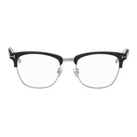 톰포드 TOM FORD Black & Silver Browline Glasses 241076M133040