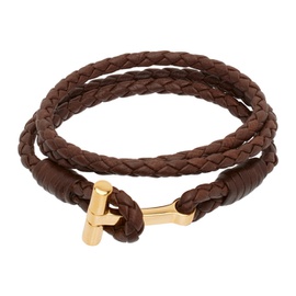 톰포드 TOM FORD Brown Leather Bracelet 241076M142005