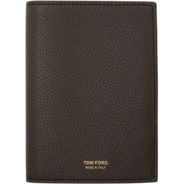 톰포드 TOM FORD Brown Soft Grain Leather Passport Holder 241076M162001