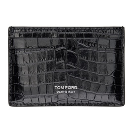 톰포드 TOM FORD Black Printed Croc Card Holder 241076M163052