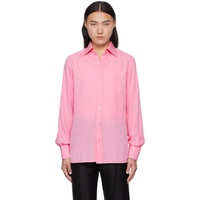 톰포드 TOM FORD Pink Spread Collar Shirt 241076M192009