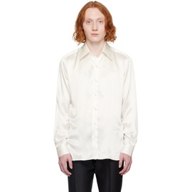 톰포드 TOM FORD White Slim-Fit Shirt 241076M192022