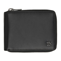 휴고 Hugo Black Matte Leather Ziparound Wallet 241084M164003
