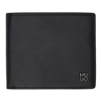 휴고 Hugo Black Stacked Logo Hardware Wallet 241084M164007