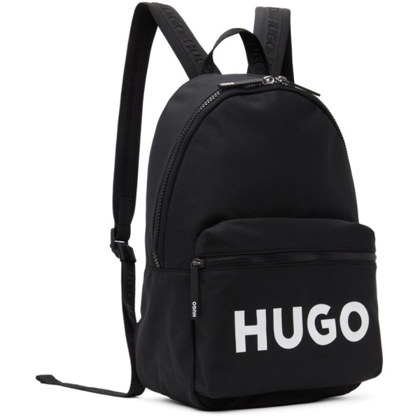  휴고 Hugo Black Ethon 2.0 Logo Backpack 241084M166000