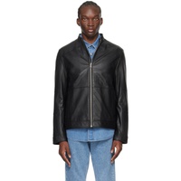 휴고 Hugo Black Paneled Leather Jacket 241084M181000