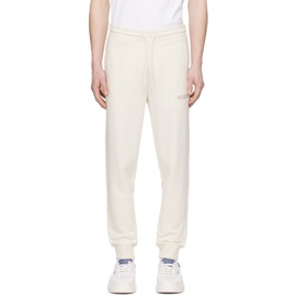휴고 Hugo 오프화이트 Off-White Embroidered Sweatpants 241084M190009