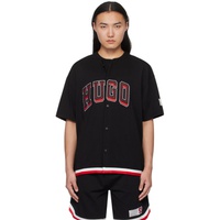휴고 Hugo Black Basketball Shirt 241084M192028