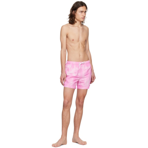  휴고 Hugo Pink Printed Swim Shorts 241084M208013