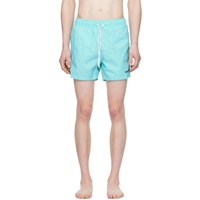 휴고 Hugo Blue Printed Swim Shorts 241084M208023