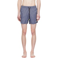 휴고 Hugo Blue Printed Swim Shorts 241084M208024