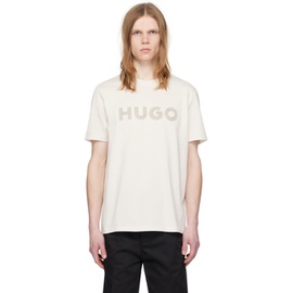 휴고 Hugo 오프화이트 Off-White Embroidered T-Shirt 241084M213031