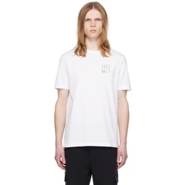휴고 Hugo White Reflective T-Shirt 241084M213033