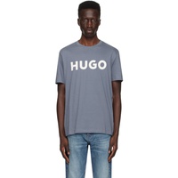 휴고 Hugo Blue Print T-Shirt 241084M213044