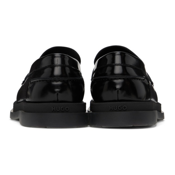  휴고 Hugo Black Leather Loafers 241084M231003