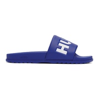휴고 Hugo Blue Logo Strap Slides 241084M234009