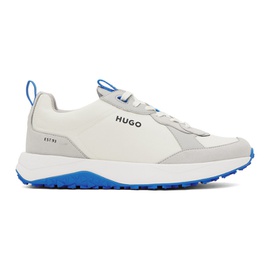 휴고 Hugo 오프화이트 Off-White & Gray Mixed Material Sneakers 241084M237004