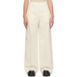 BOSS White Creased Trousers 241085F087006
