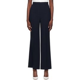 BOSS Navy Relaxed-Fit Trousers 241085F087007