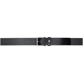 BOSS Black Italian-Leather Signature-Stripe Hardware Belt 241085M131012