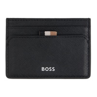 BOSS Black Faux-Leather Card Holder 241085M163004