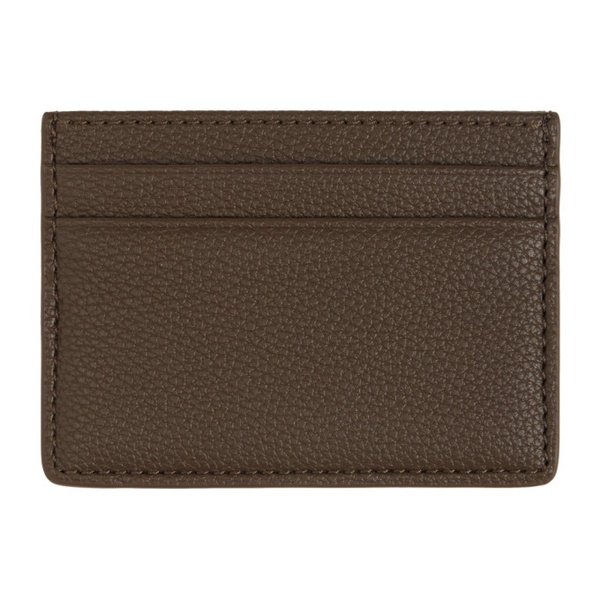  BOSS Brown Faux-Leather Card Holder 241085M163005