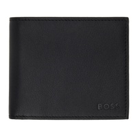 Black Matte Leather Embossed Logo Wallet 241085M164013