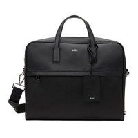 BOSS Black Structured Document Logo Lettering Briefcase 241085M167009